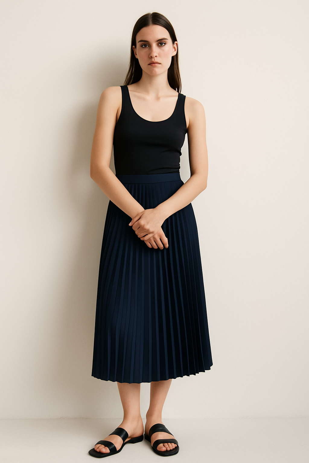 Claire | Pleated Midi Skirt